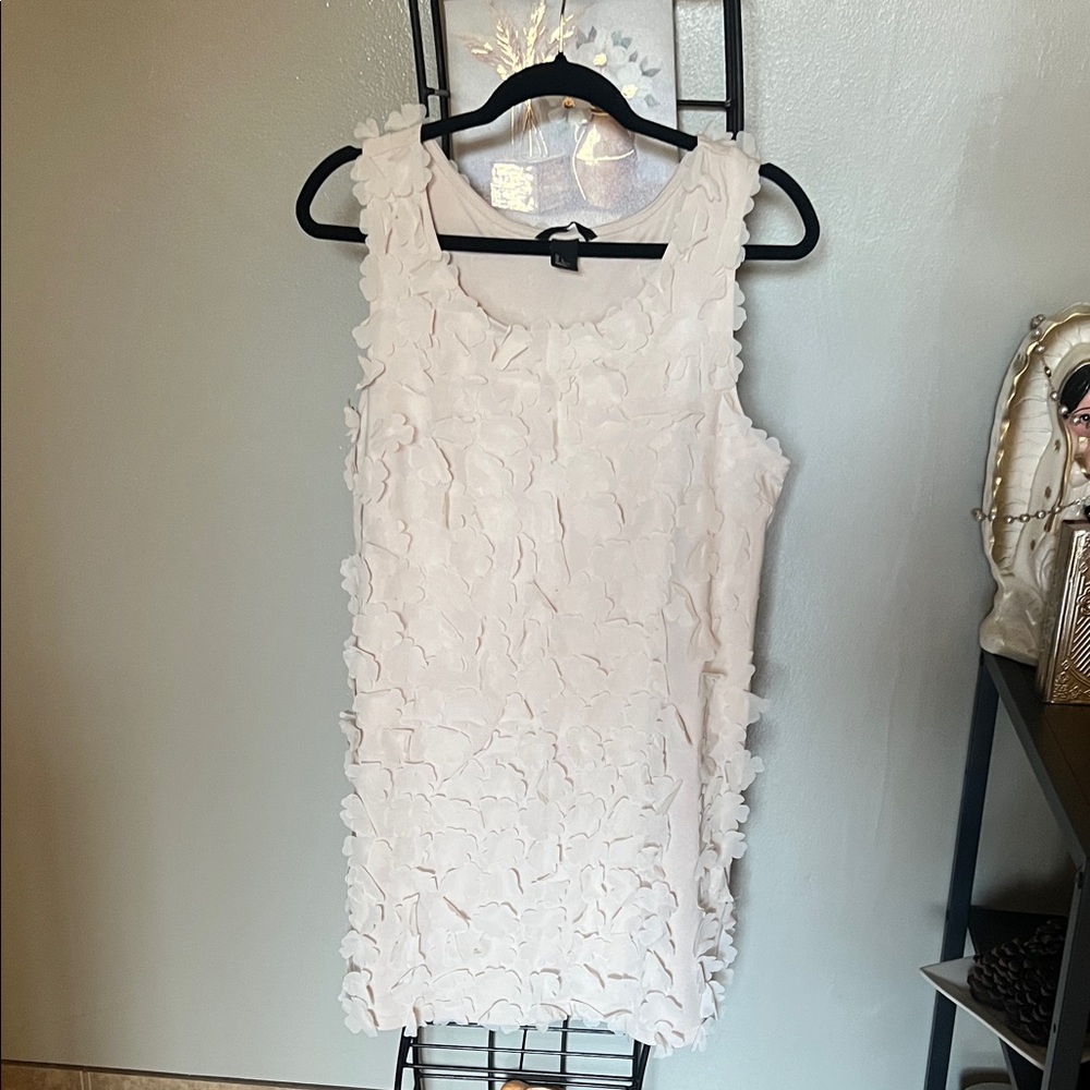 H&M White Textured Mini Dress